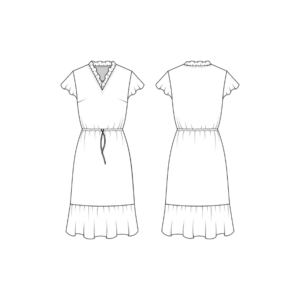 Technische Zeichnung Schnittmuster Kleid Chiara