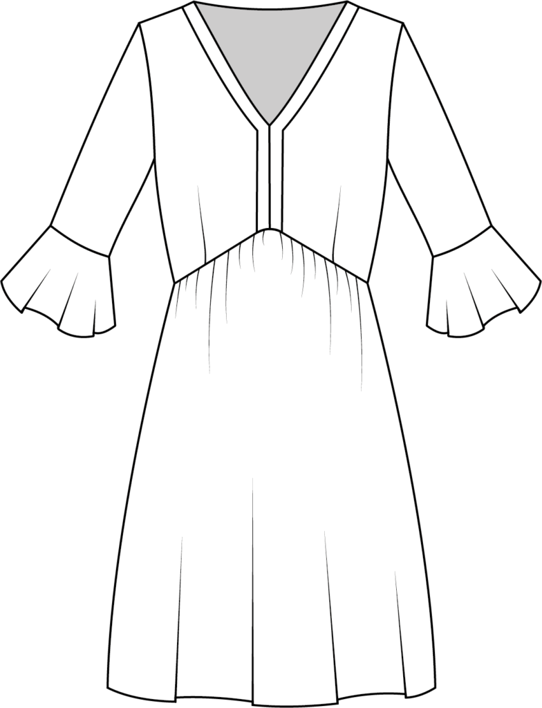 Schnittmuster Kleid Valentina technische Zeichnung
