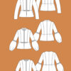 technische Zeichnung Jacke mit Stehkragen Damen Schnittmuster La Bavarese The Boho Jacket