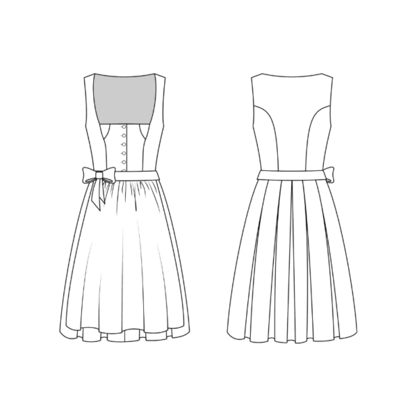 Technische Zeichnung Dirndl Schnittmuster Classico