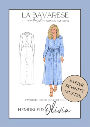 Schnittmuster Damen Hemdblusenkleid Blusenkleid Maxikleid Olivia La Bavarese