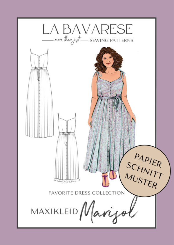Schnittmuster Damen Maxikleid Trägerkleid Marisol La Bavarese