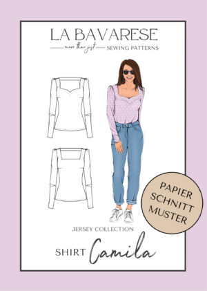 Schnittmuster Shirt Jersey Herzausschnitt Camila La Bavarese