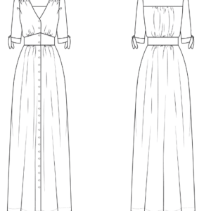 Technische Zeichnung Schnittmuster Maxikleid PERLA la Bavarese