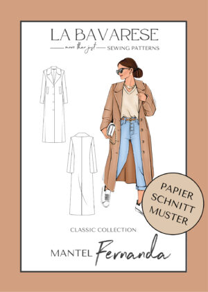 Schnittmuster Mantel lang Winter Damen Reverskragen Fernanda La Bavarese