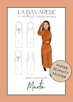 Schnittmuster Strickkleid Jerseykleid mit Cut Out Marta La Bavarese