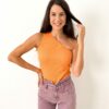 One Shoulder Top Orange