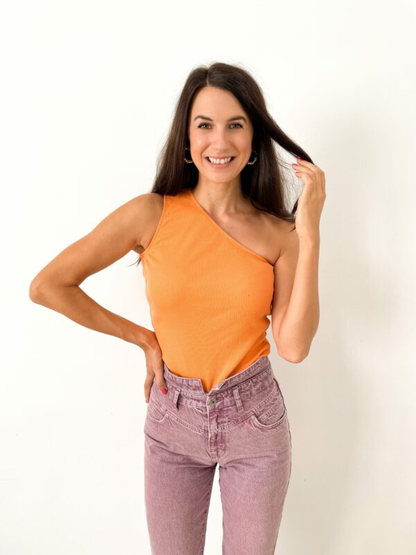 One Shoulder Top Orange