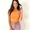 One Shoulder Top Orange