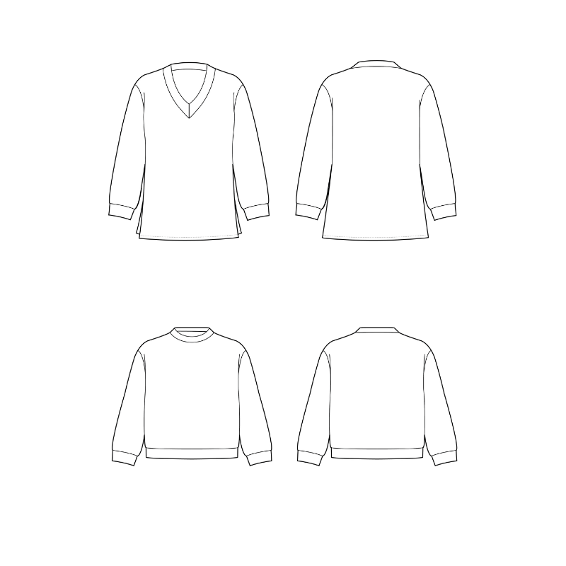 technische Zeichnung Basic Sweater