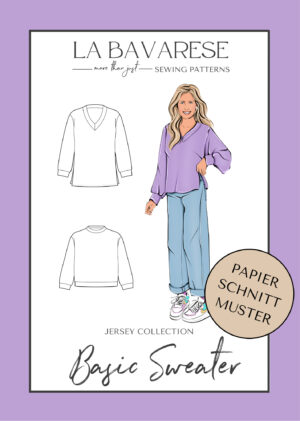 Schnittmuster Sweater Pullover Damen V-Ausschnitt La Bavarese
