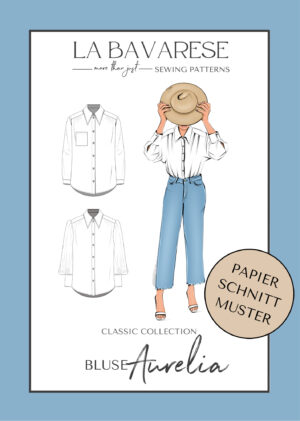 Schnittmuster klassische Bluse Damen mit Kragen und Knopfleiste Aurelia La Bavarese