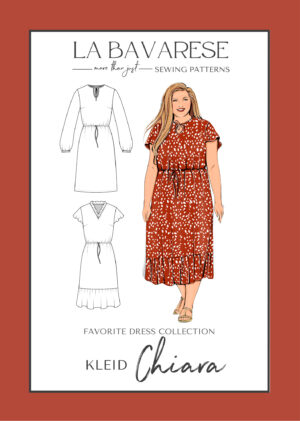 Schnittmuster Damen Kleid mit V-Ausschnitt und Tropfenausschnitt Sommerkleid Bohokleid Chiara La Bavarese
