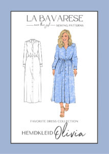 Schnittmuster Hemdblusenkleid Maxikleid Damen mit Kragen Blusenkleid Olivia La Bavarese