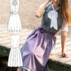 Schnittmuster Dirndl mit Tropfenausschnitt runder Ausschnitt Dirndlschnittmuster Donna La Bavarese