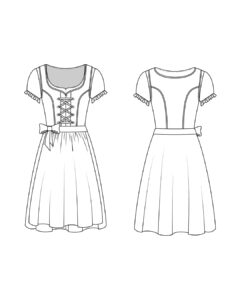 technische Zeichnung Dirndlschnittmuster Dirndl Bella